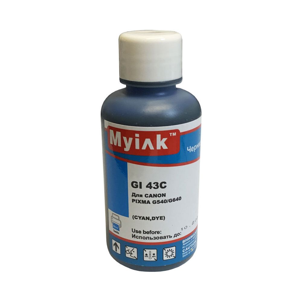 Чернила для CANON GI-43C (100мл, cyan Dye) для PIXMA G540/G640 GI43C MyInk