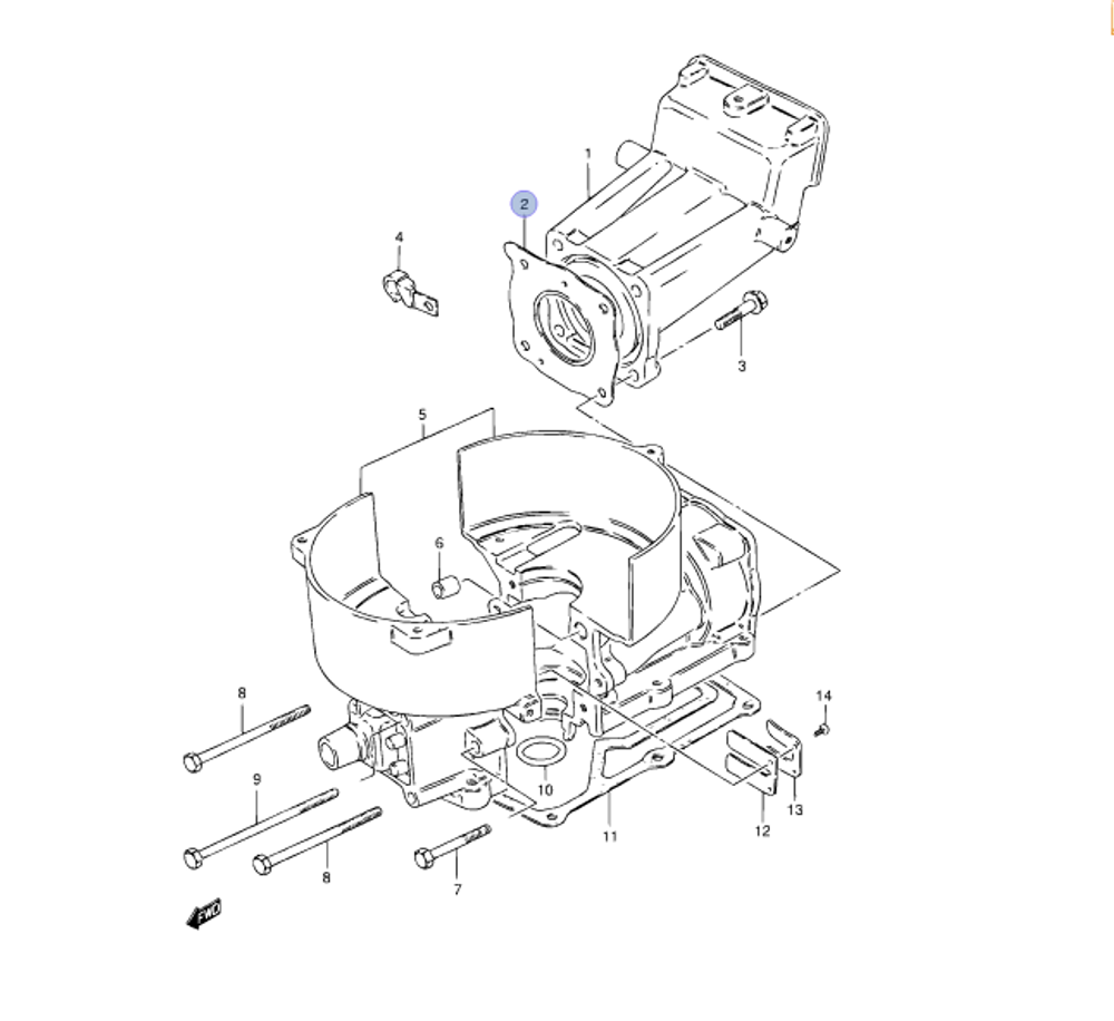Прокладка головки цилиндров Suzuki DT2 (11141-98411-000)