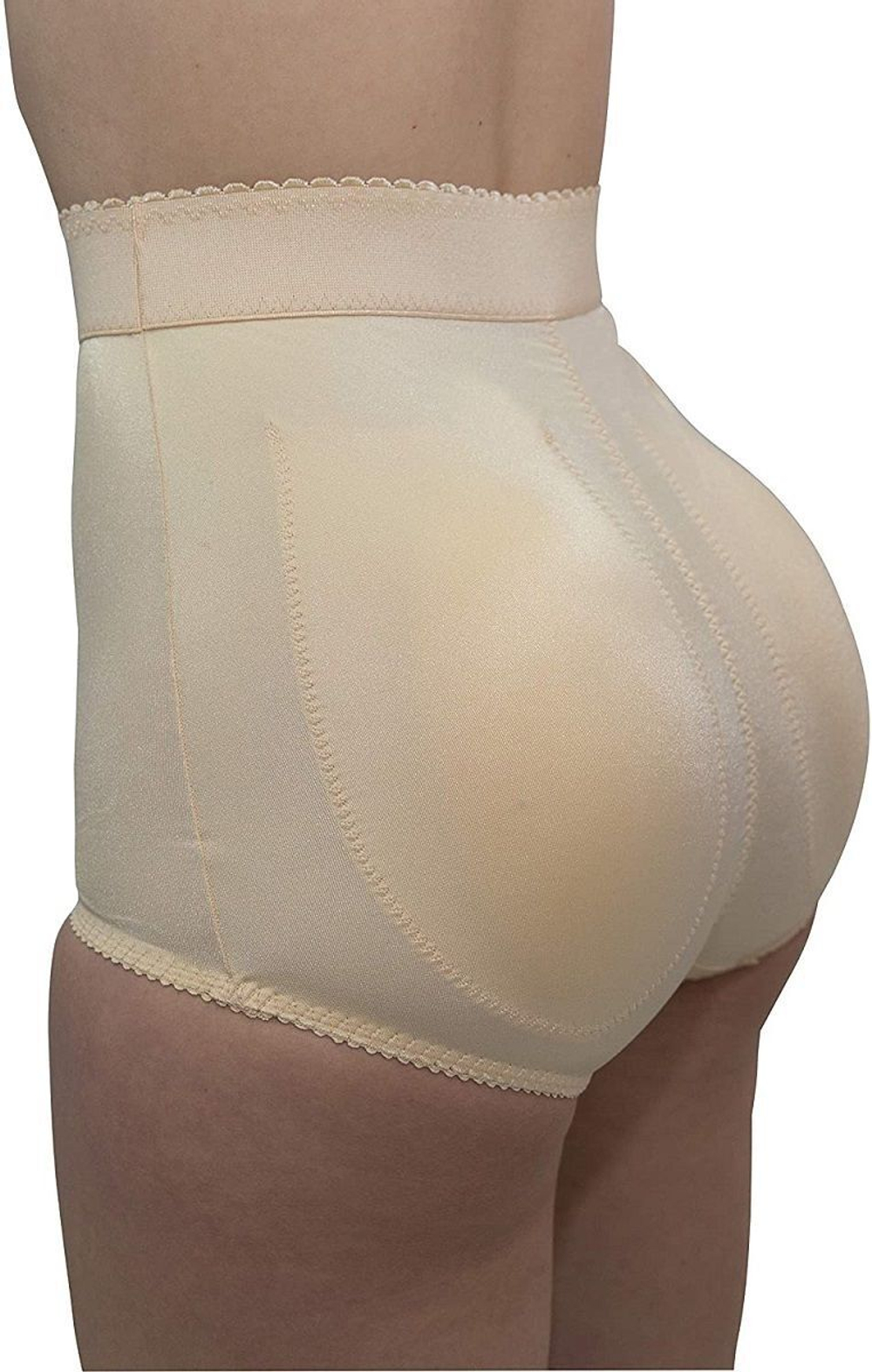 Шелковистые трусы с завышенной талией и пуш-ап эффектом (Размер: S) (Цвет: черный)