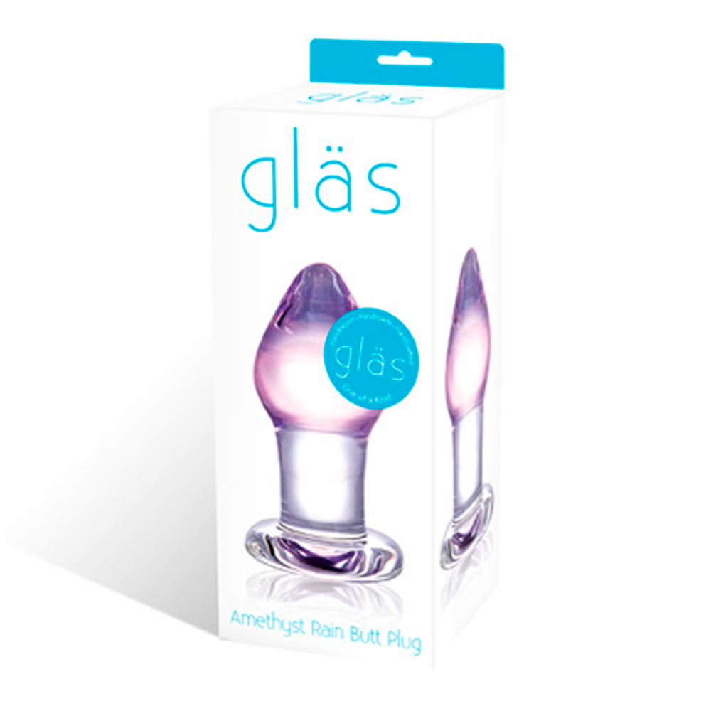 Классическая анальная пробка Amethyst Rain Small - 8 см. (Цвет: сиреневый)