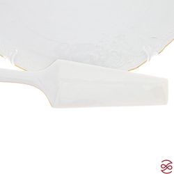 Тарелка для торта с лопаткой Bernadotte Белый узор 32 см