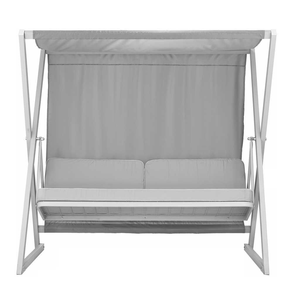 Качели садовые 3-х местные Сакура с004(каркас серебряный, м/э серый рис.без рисунка)2 упаковки