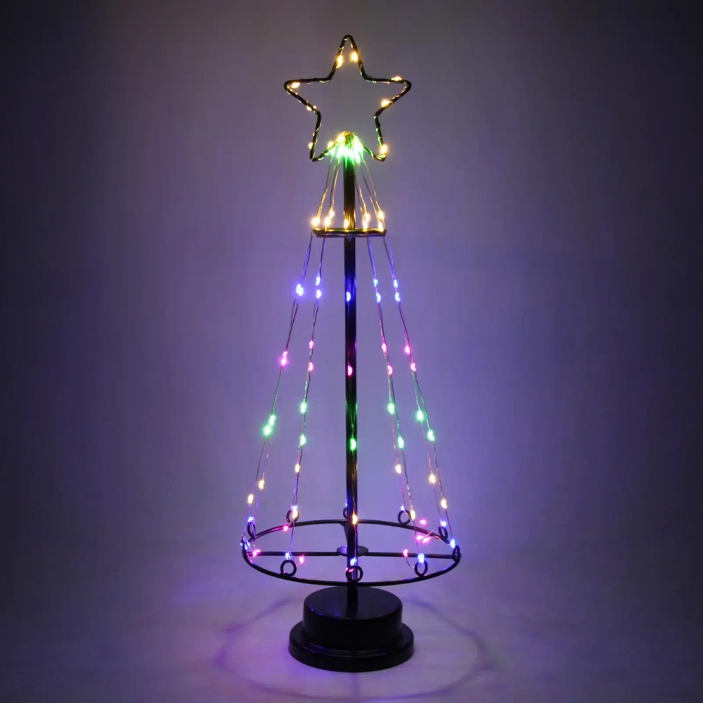 Фигура световая «Ёлка» 45*17 см 91 лампа LED, на батарейках, USB питание, DC вход, Теплый белый/мультицвет