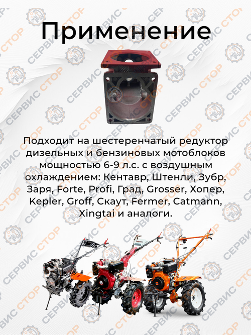 Корпус КПП к мотоблокам с воздушным охлаждением под 2 ВОМа