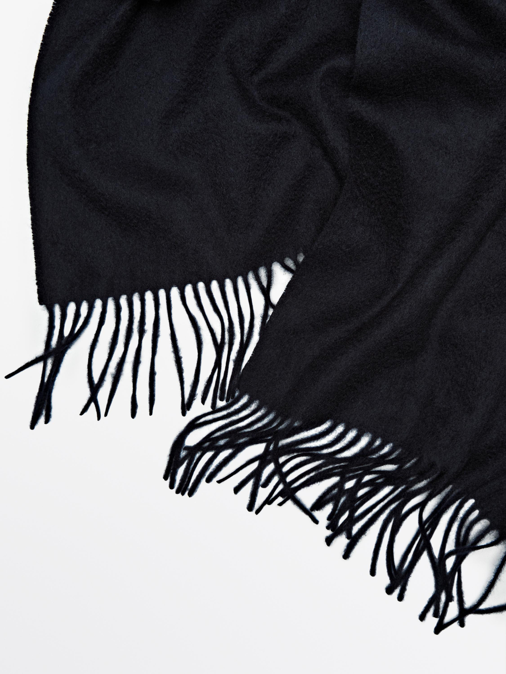 Massimo Dutti Шарф из смесовой шерсти, темно-синий