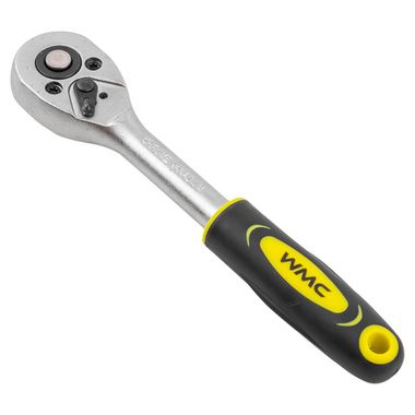 Трещотка реверсивная с резиновой ручкой 1/4''(L-155мм, 24зуб) WMC TOOLS WMC-80222(80224)