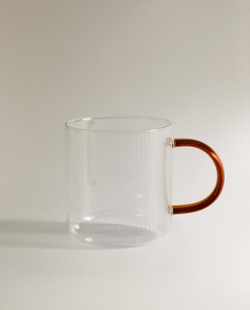 Zara Home чашка из боросиликатного стекла, цвет серый, 9 см