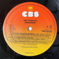 Винтажная виниловая пластинка LP Ray Charles Friendship (Holland 1984) Rock And Roll Shoes