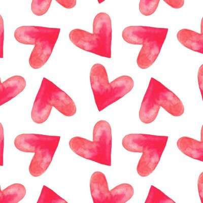Сердечки акварель