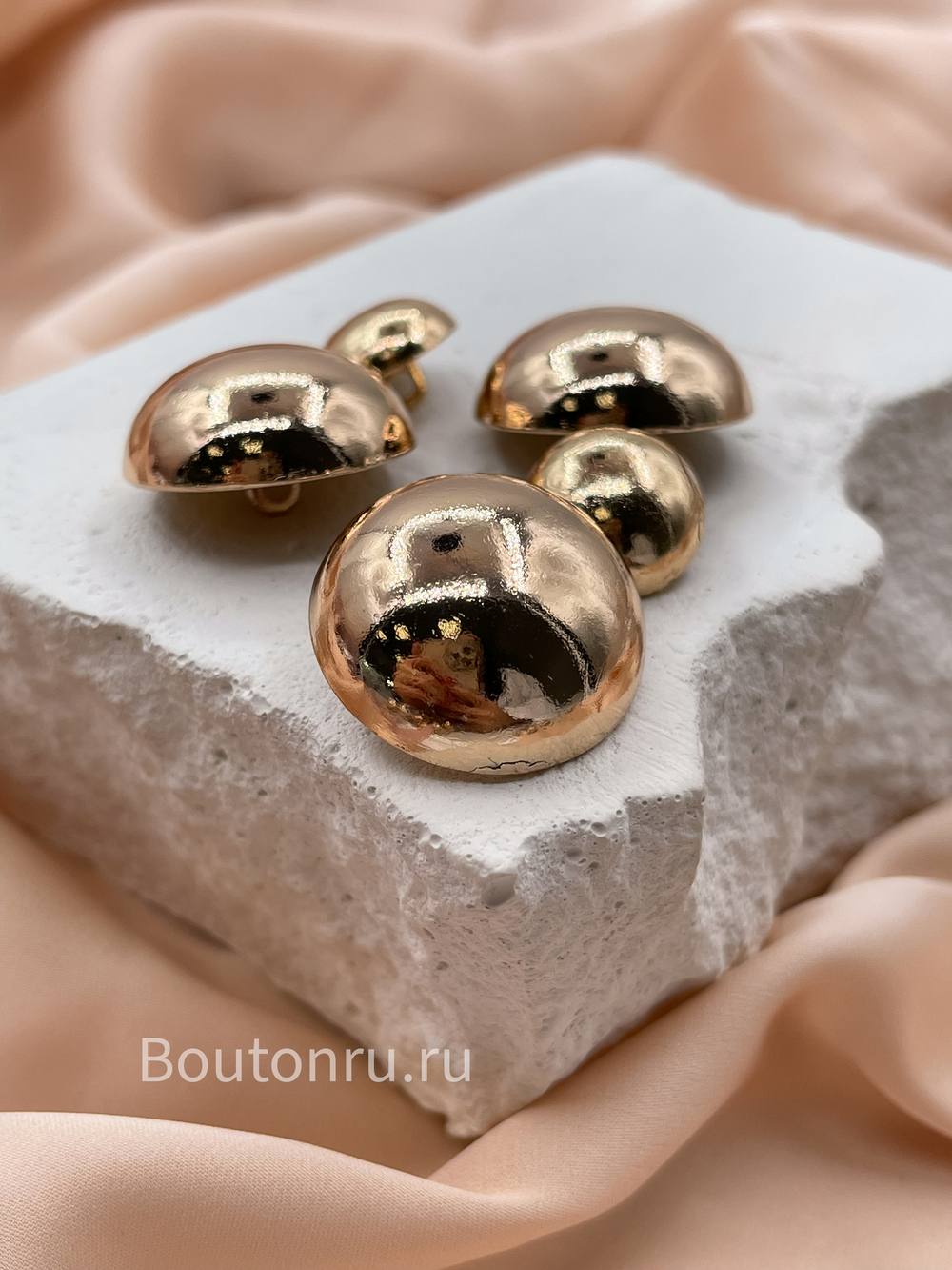 Пуговицы полусфера золотистая скидка