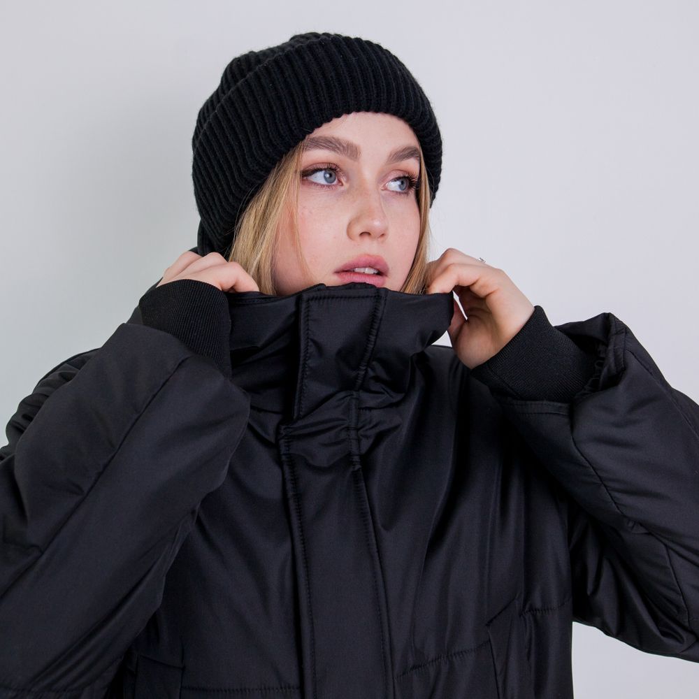 Шапка бини из смесовой шерсти однослойная "ONYX"