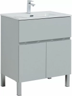 Тумба с раковиной Aquanet Алвита New 303899 70 серый