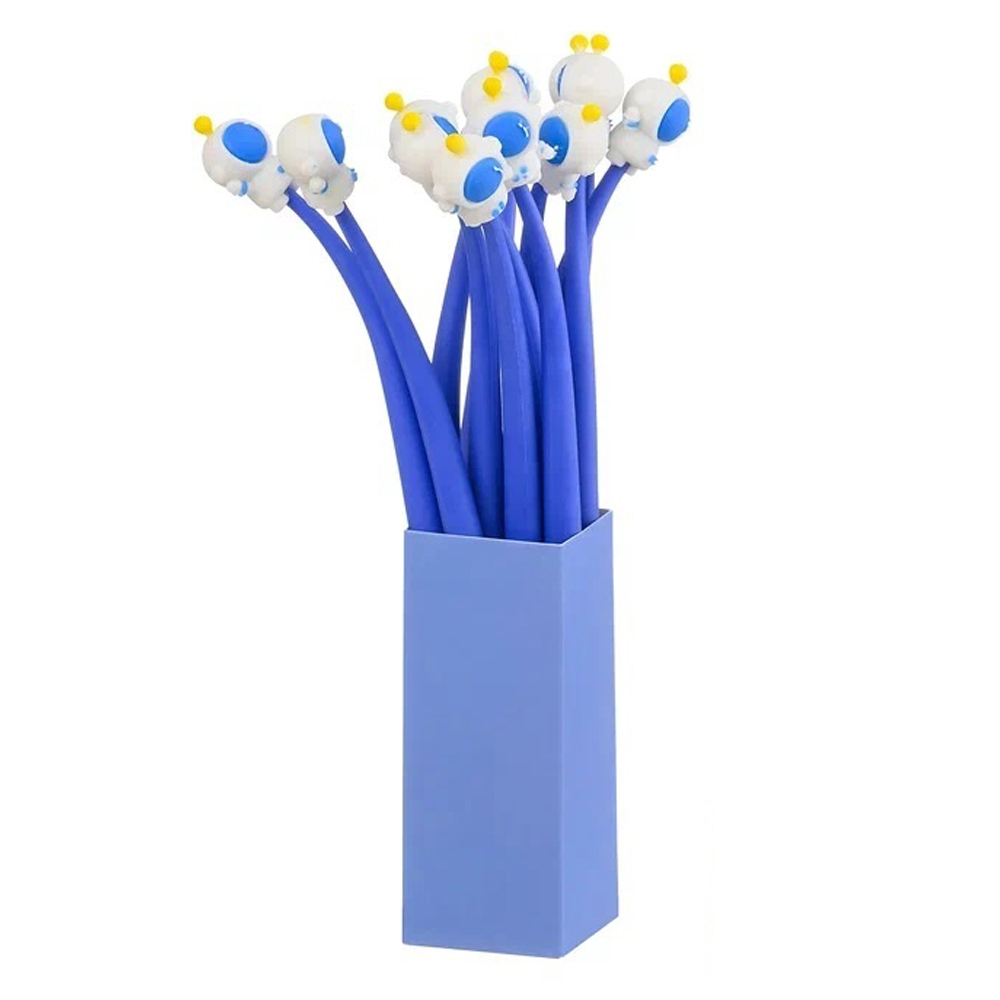 Ручка шариковая, Basir, синие чернила, серия "Космонавт", гибкий корпус с фигуркой, 48 шт