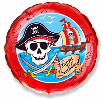 Круг Пираты С днем рождения / Birthday Pirates / 1 шт  Г30