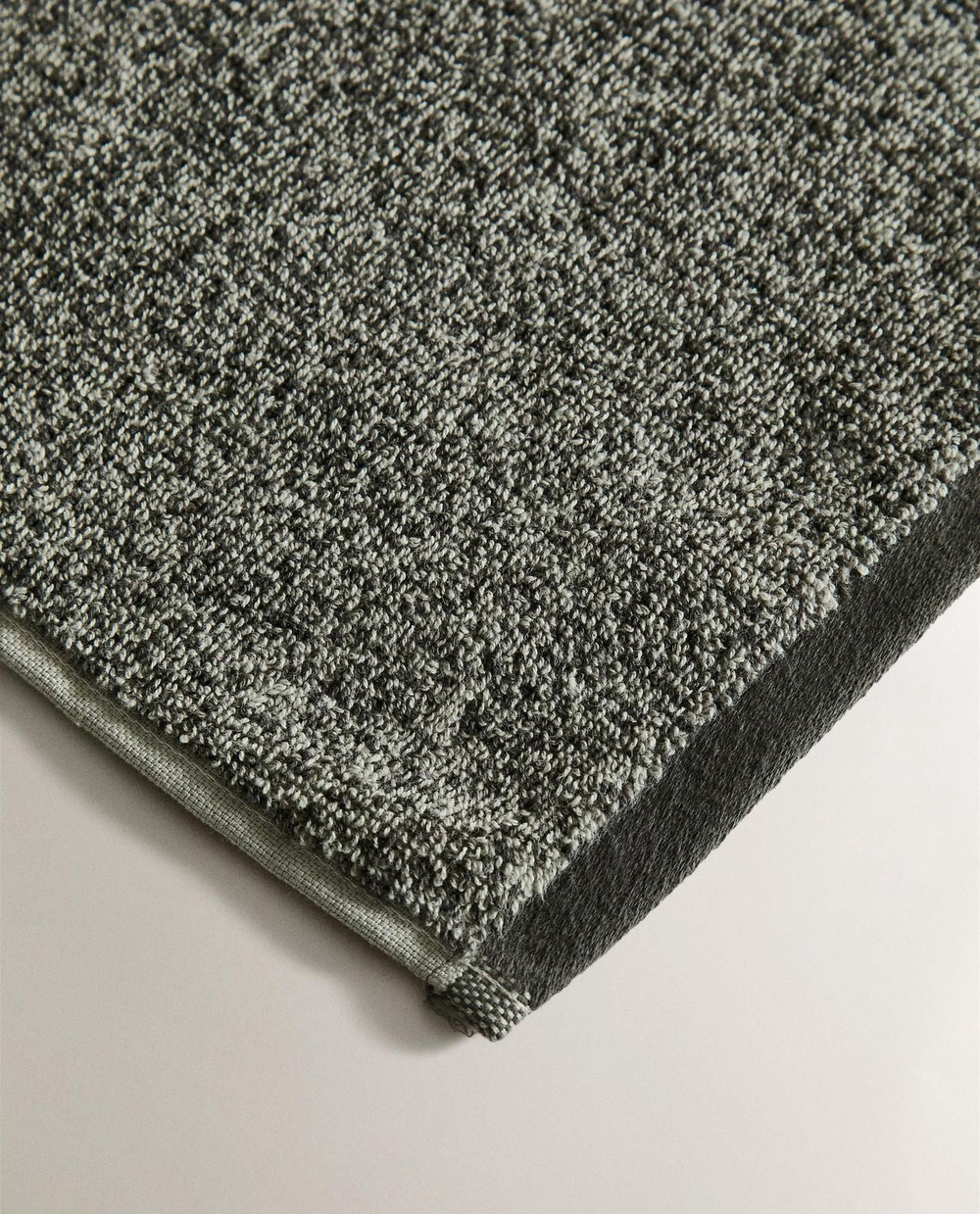 Zara Home - Банное полотенце эффект меланжа, зеленый, 30х50 см