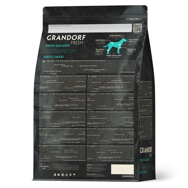 Сухой корм GRANDORF Fresh Dog Adult MAXI Salm&Sweet Potato для собак крупных пород из свежего мяса лосося с бататом