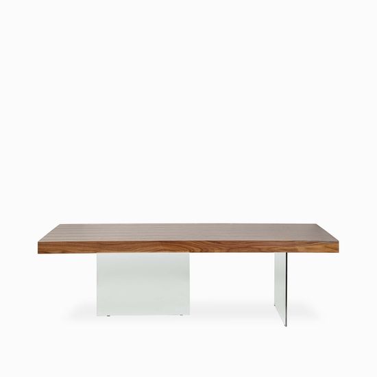 Обеденный стол Somerset 240x110 шпон ореха и стекло 