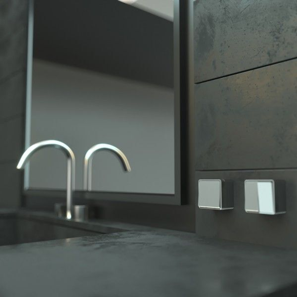 Выключатель двухклавишный Gallant (серебряный)