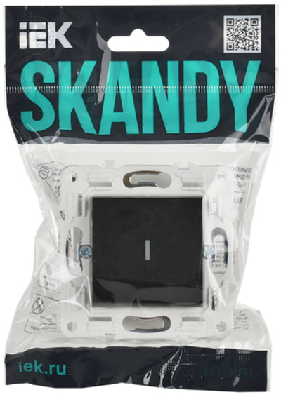 SKANDY Выключатель 1-клавишный с индикацией 10А SK-V07Bl черный IEK
