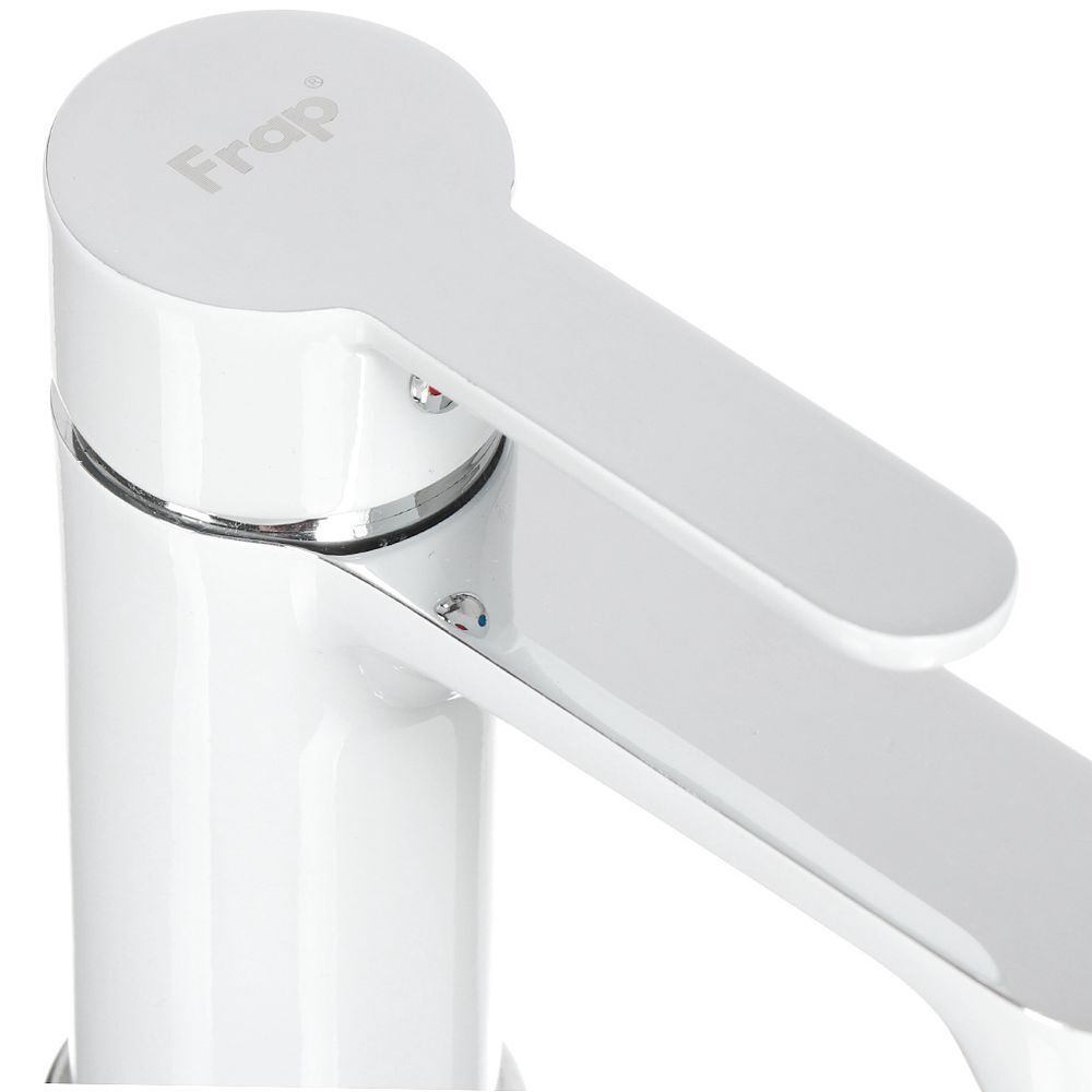 Смеситель для раковины, Frap, корот изл, с картриджем, бел, F1041