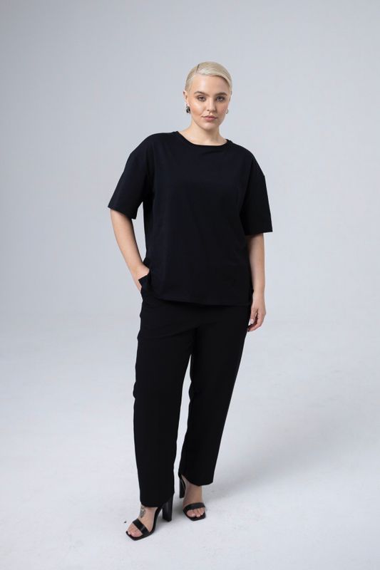 Футболка с круглым вырезом, черный