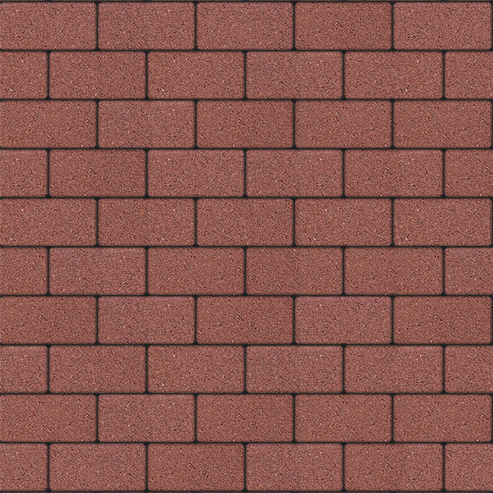 Тротуарная плитка ПРЯМОУГОЛЬНИК 200x100 мм - Стандарт Красный