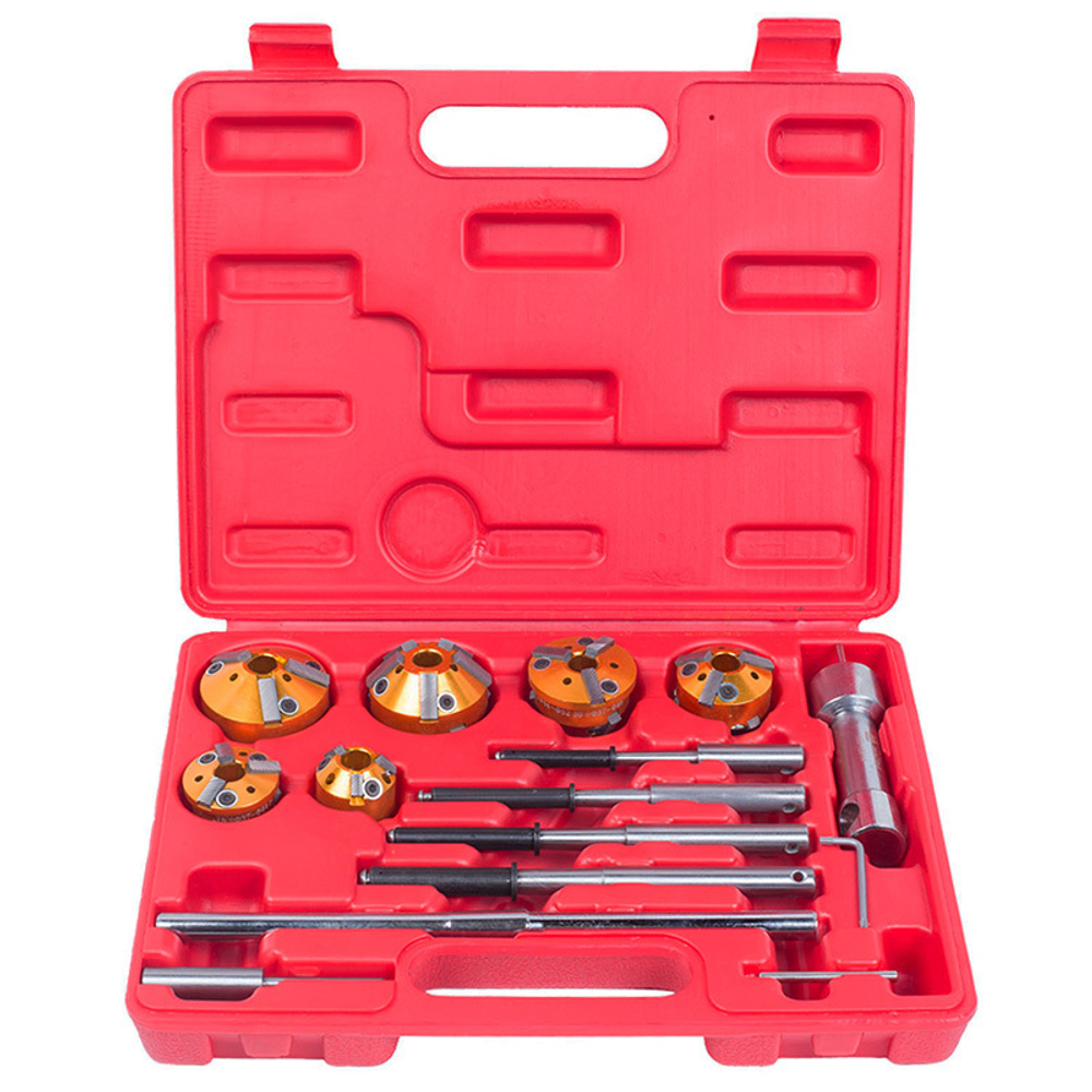 МАСТАК (103-13014C) Набор фрез для правки седел клапанов, 28-65 мм, кейс, 14 предметов