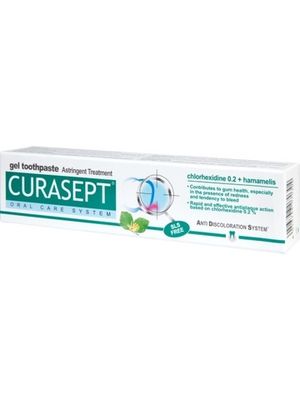 CURASEPT ADS 720 ASTRIGENT GEL ТOOTHPASTE Зубная паста гелеобразная хлоргексидин диглюконат 0,20% с гамамелисом виргинским, 75 мл