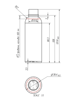 Флакон ПЭТ 100 мл (24) Италия Прозрачный