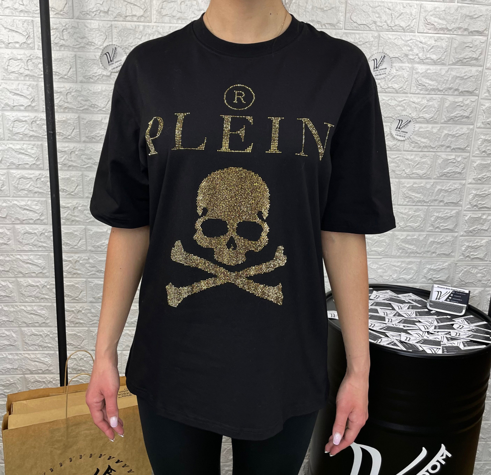 Футболка Philipp Plein Crystal Skull Gold