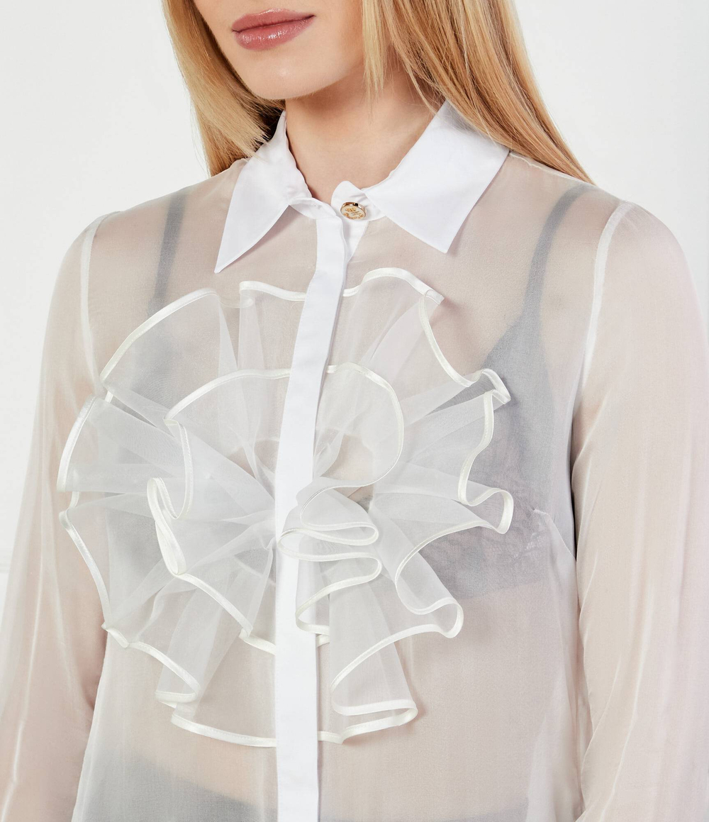 Шелковая рубашка Elisabetta Franchi - белый(CA10752E2)