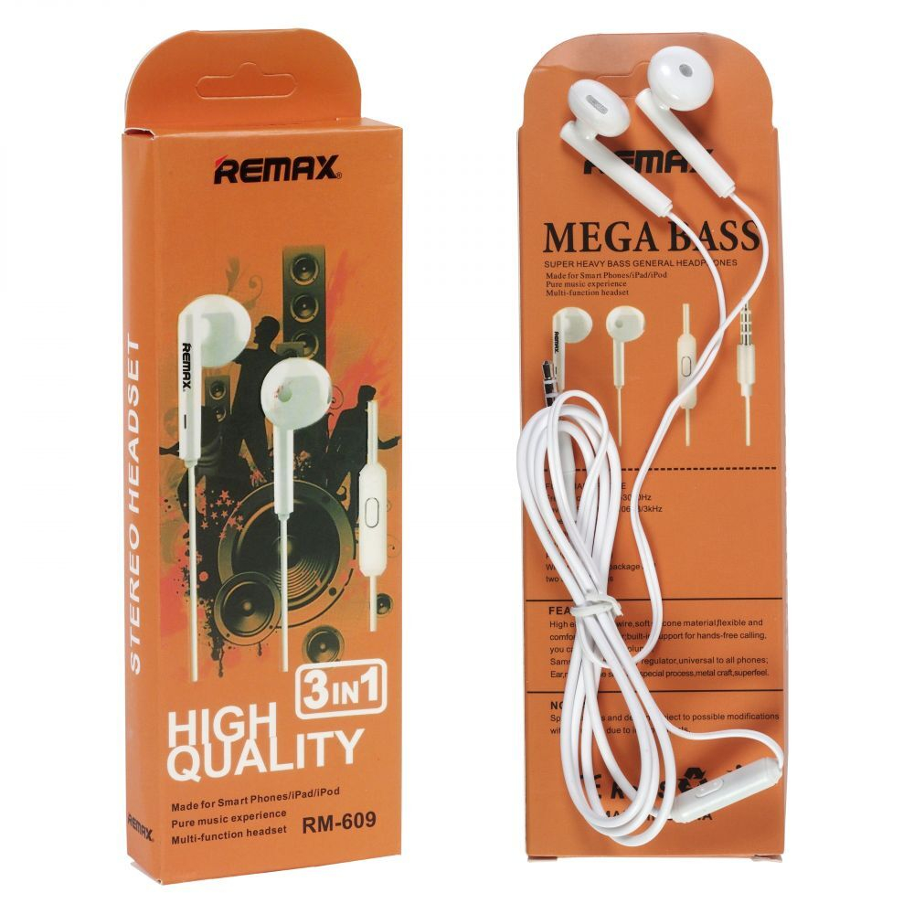 Наушники с микрофоном Remax RM-609 (белый)
