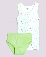 Комплект для девочки (майка,трусы) р.86-52 белый/нежно-зелёный, 1 шт.