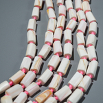 Розовая королевская ракушка, бочонки с гранями, 11-16*7-9мм