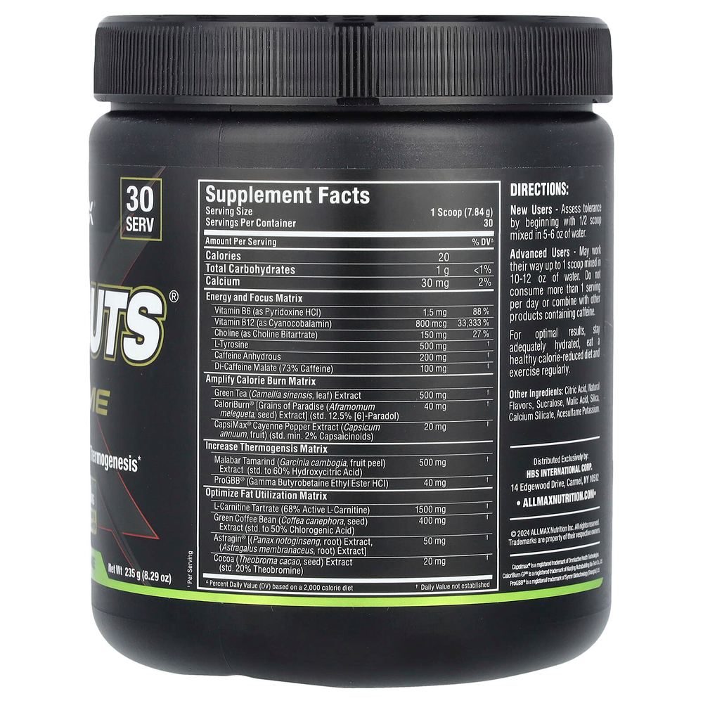 ALLMAX, Rapidcuts® Xtreme, постный лимон и лайм, 235 г (8,29 унции)