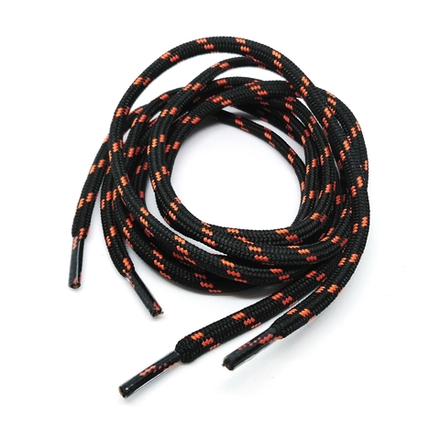 ШНУРОК ОБУВНОЙ С НАКОНЕЧНИКАМИ 90см*4мм,  цвет  черный с оранж