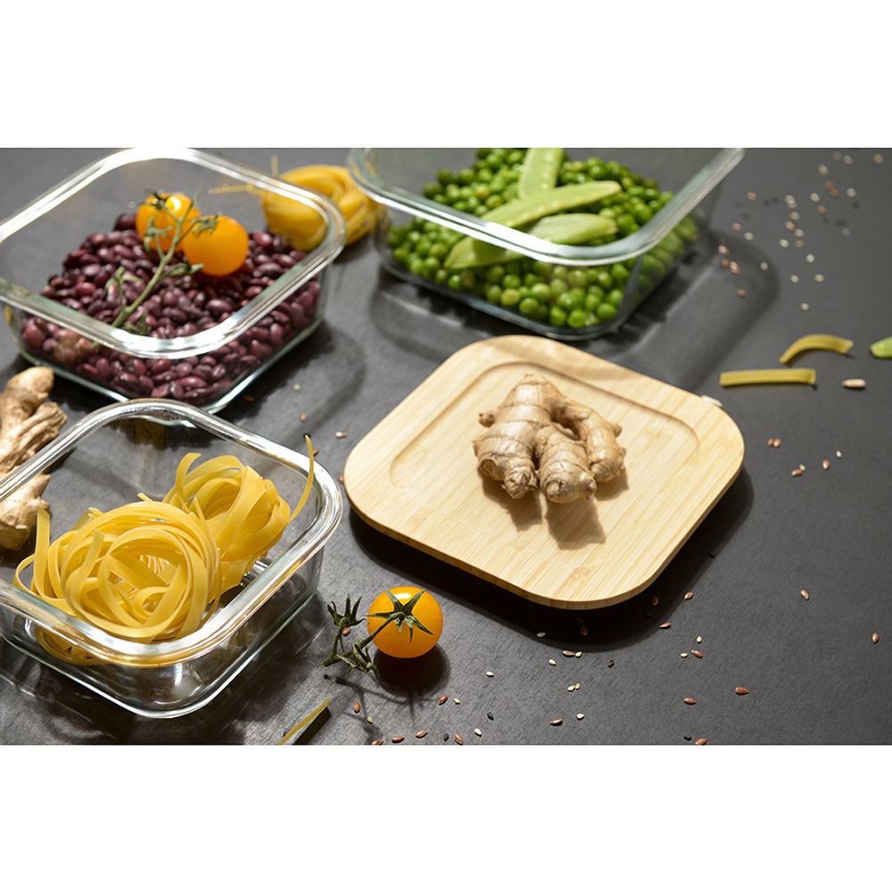 Контейнер для запекания и хранения Eco Store с крышкой из бамбука, 320 мл