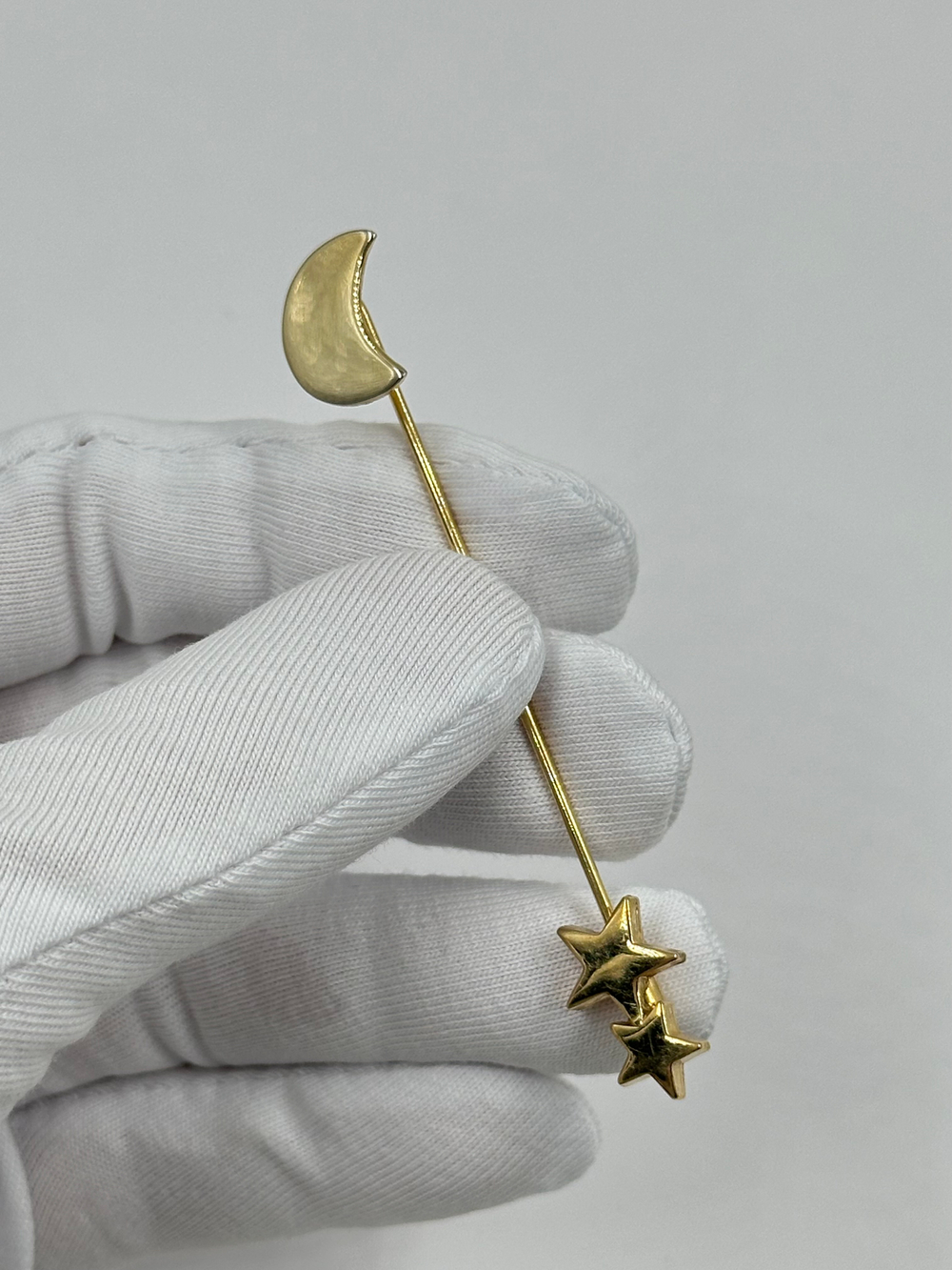 Брошь булавка с луной и звездами