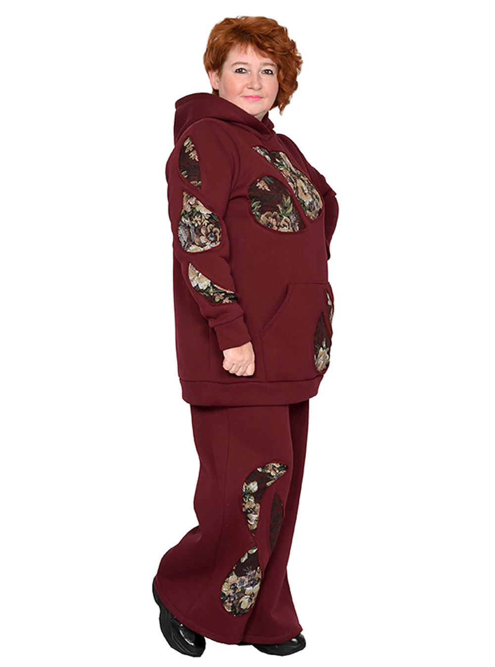 Брюки широкие из футера с начесом Любава