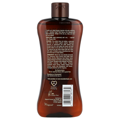 Hawaiian Tropic, Кокосовое масло для темного загара, 236 мл (8 жидк. Унций)
