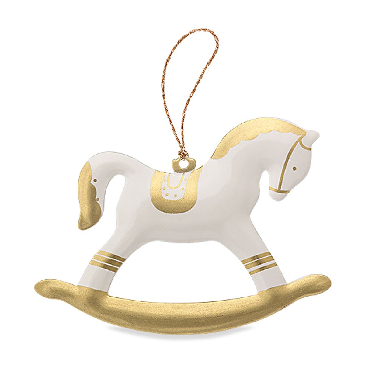 Ёлочная игрушка LUKNO "Лошадка-качалка", золотой