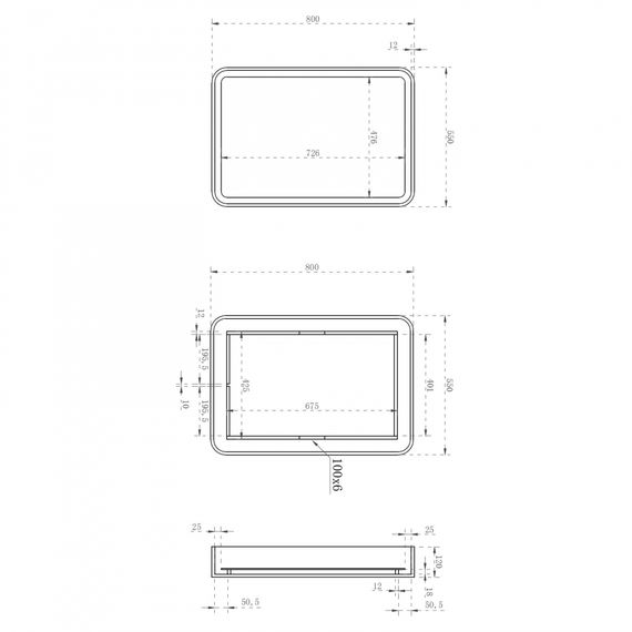 Зеркало для ванной ABBER Kristall AT6701Rubin с подсветкой