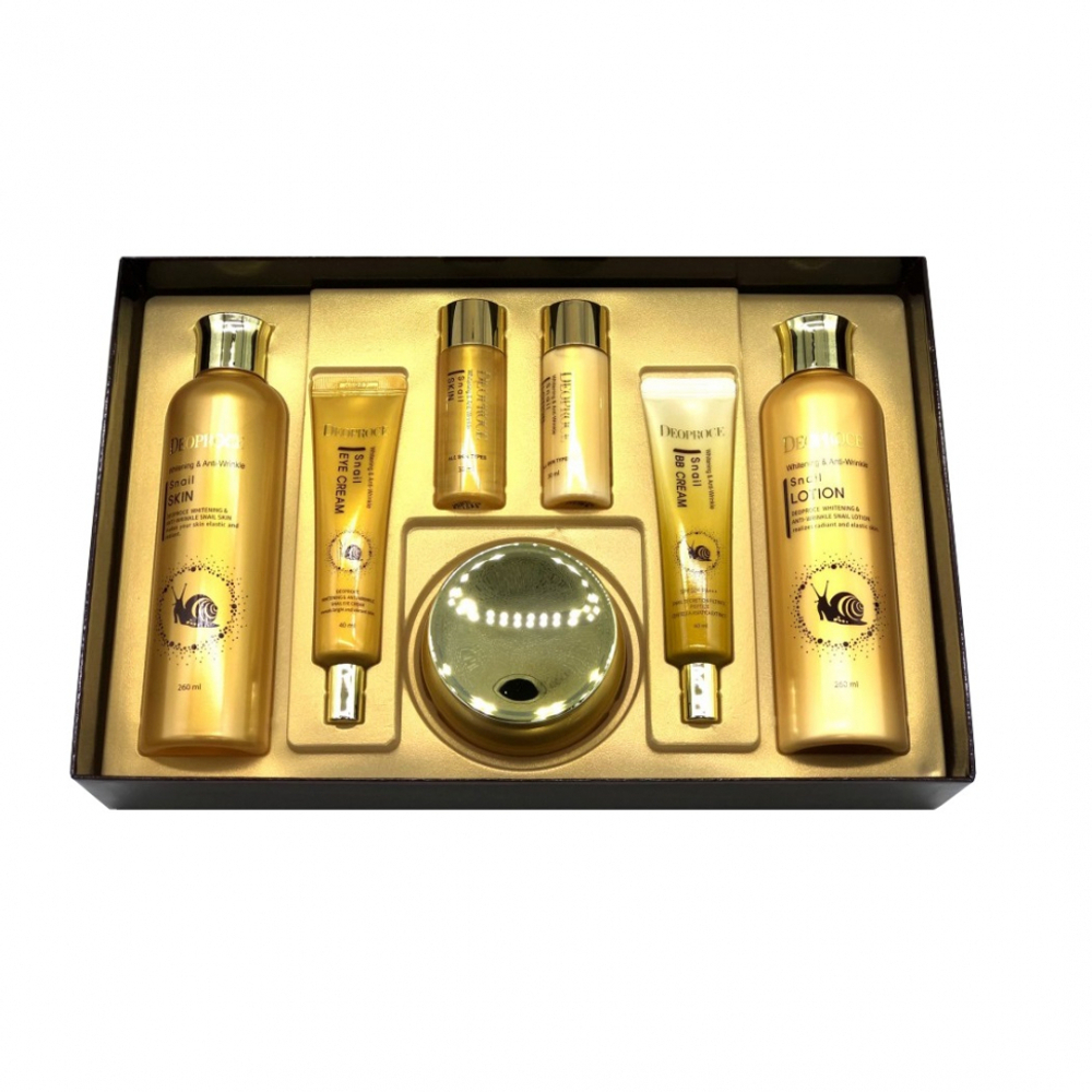 [Deoproce] Whitening & Anti-Wrinkle Snail 5 Set - Набор средств с улиточным муцином