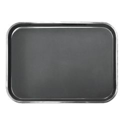 Поднос прорезиненный 45*35*2 см прямоуг. черный пластик P.L. - BarWare