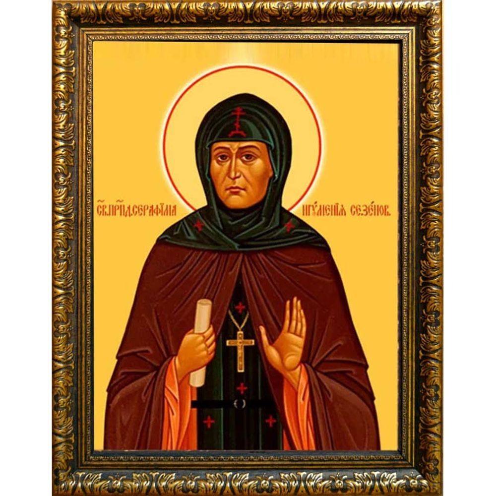 Серафима Сезеновская, преподобная игумения. Икона на холсте.