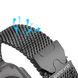 Ремешок из нержавеющей стали черного цвета от Dux Ducis для смарт часов Apple Watch 38, 40, 41 и 42мм, серия Milanese Air Series (миланская петля)