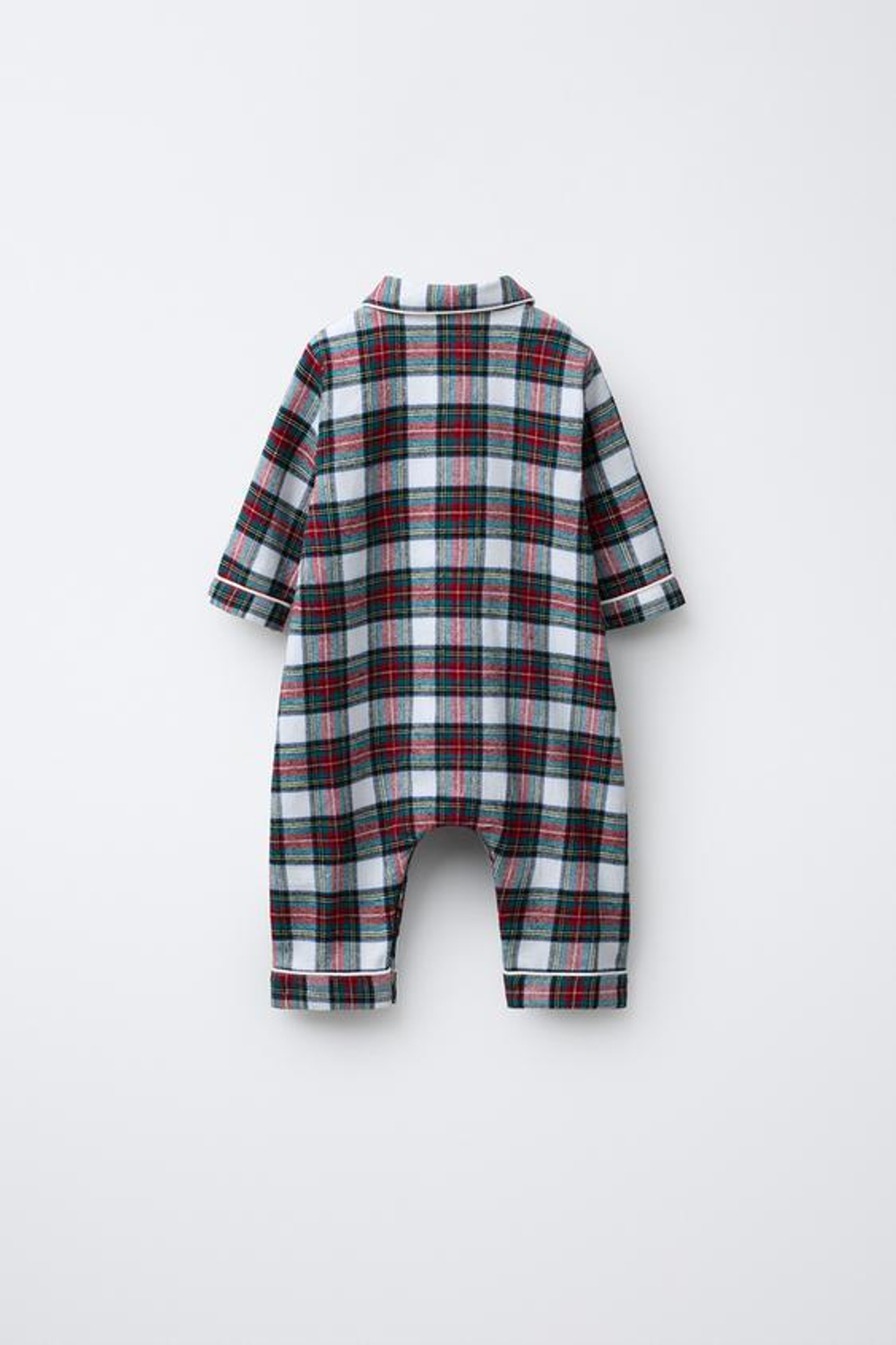 ZARA КОМБИНЕЗОН ИЗ ФЛАНЕЛИ В КЛЕТКУ, ЭКРЮ