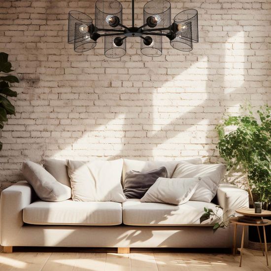 8238/8C COUNTY LN26 310 черный металл Люстра потолочная Е27 8*60W 220V TIDINA