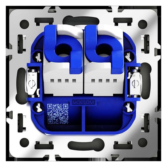 Розетка компьютерная встраиваемая Voltum S70 двойная RJ45+RJ45 кат.6, (черный матовый) VLS060208