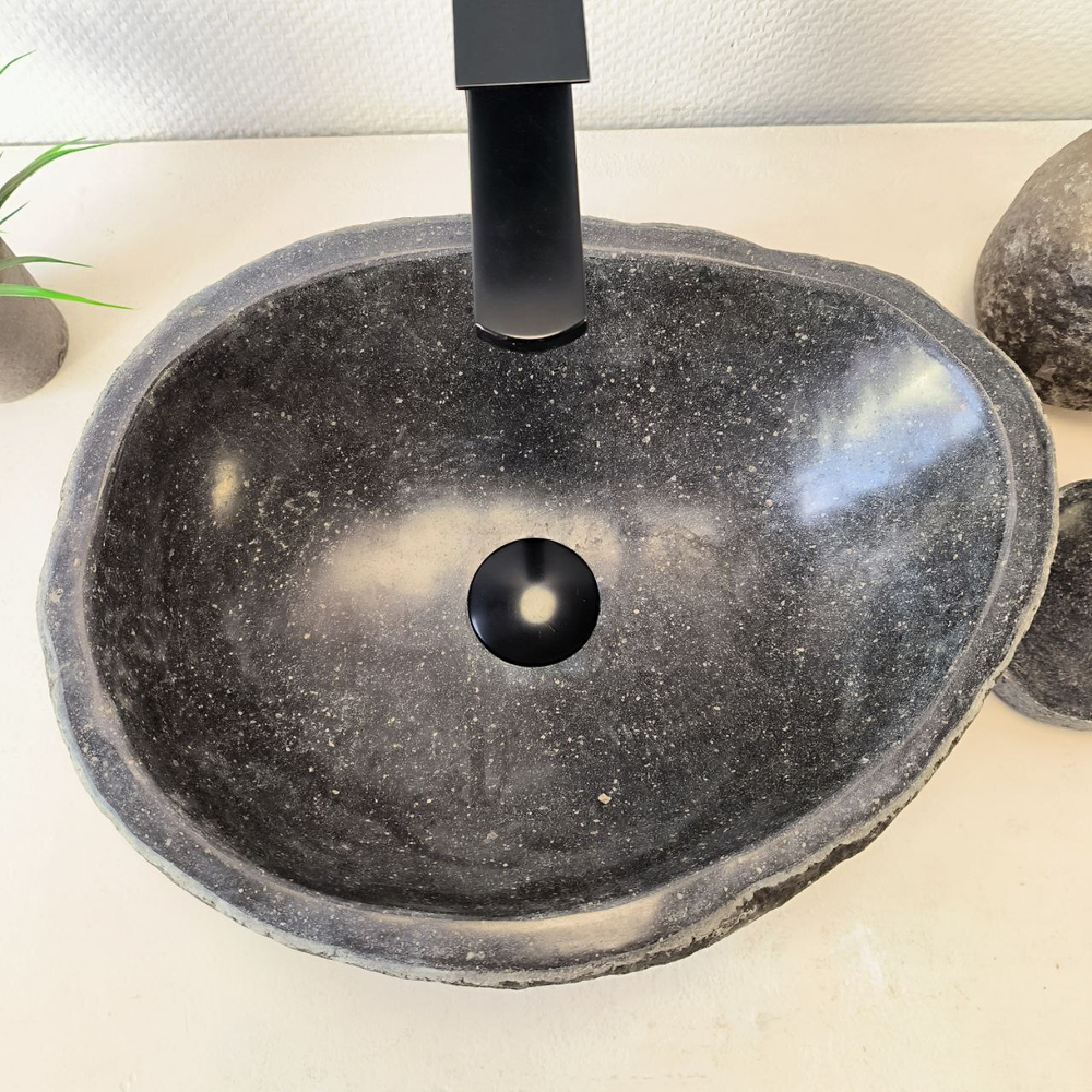 Раковина из речного камня RS-66029 43х33х15 из натурального камня